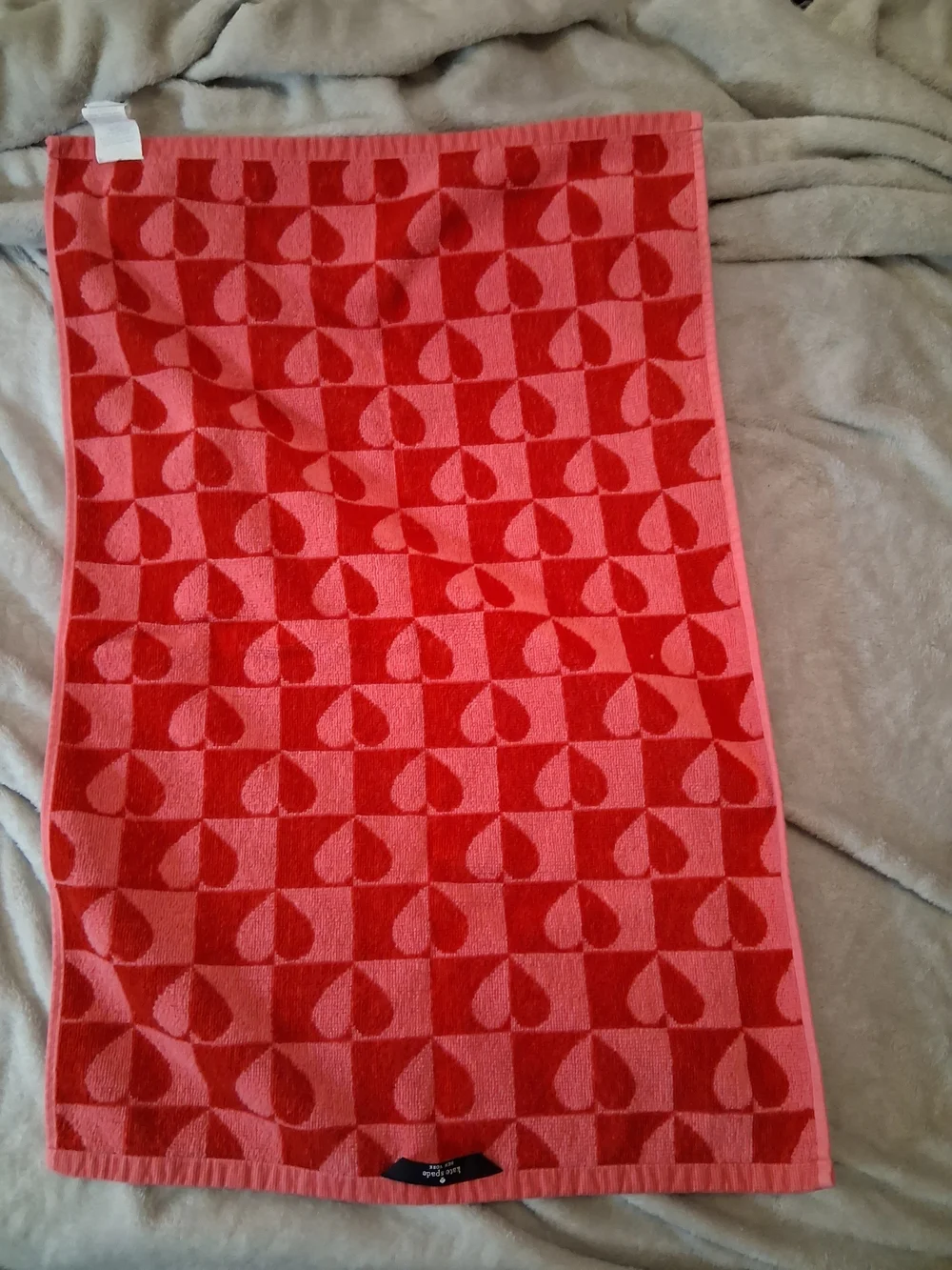 Kate Spade New York Checkered Heart Cotton Hand Towel